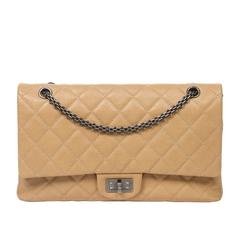 Chanel - Jumbo Reissue Beige Quilted Caviar Leather