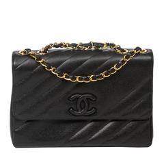 Chanel - Vintage Jumbo Flap Black Caviar