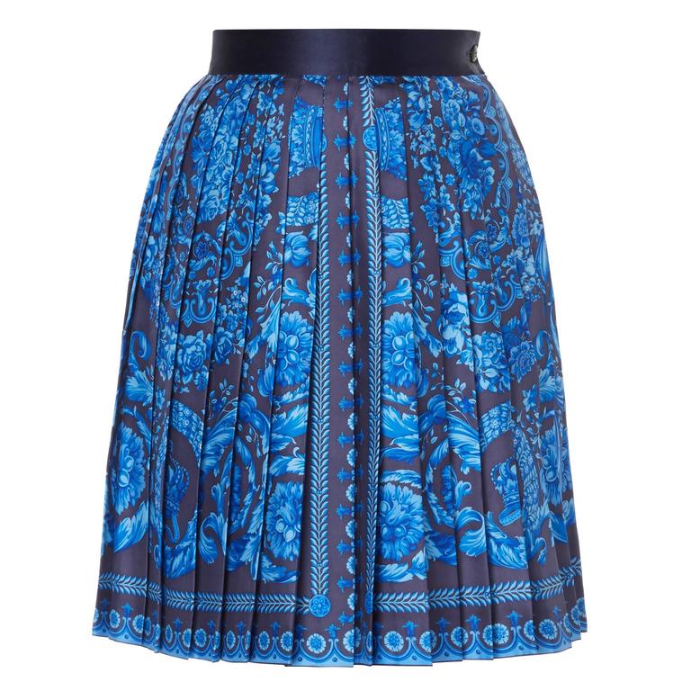 Versace Blue skirt, Autumn/Winter 1991 For Sale at 1stDibs