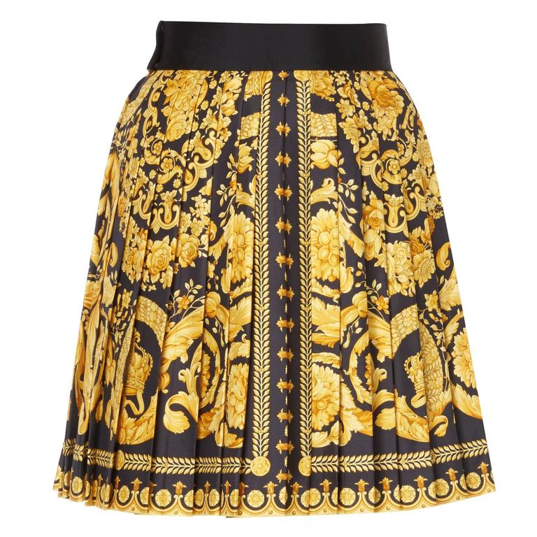 Versace Gold and black skirt, Autumn/Winter 1991 For Sale at 1stDibs