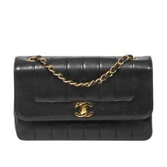 Chanel - Vintage Mademoiselle Flap Black Vertical Quilted Leather