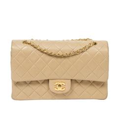 Chanel - Classic Double Flap Beige Quilted Leather