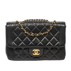 Chanel - Vintage Single Flap Bag Black Quilted Leather