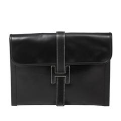 Hermes - Jige GM Black Box Leather