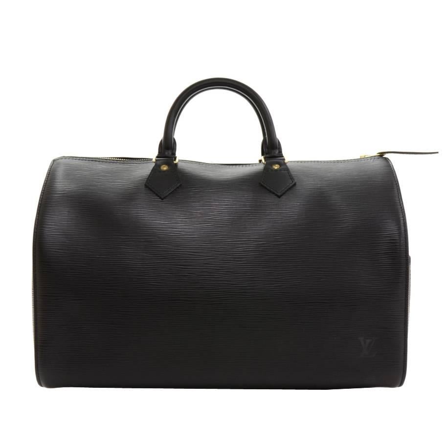 Louis Vuitton Speedy 35 Black Epi Leather City Hand Bag