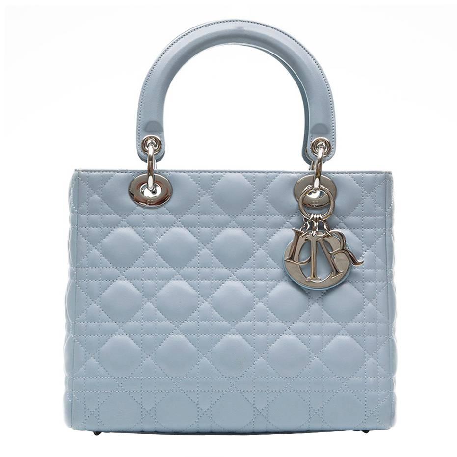 Dior baby Blue Lady Dior Handbag at 1stDibs