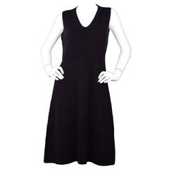 Vince Black Wool V-Neck Dress Sz L rt. $375