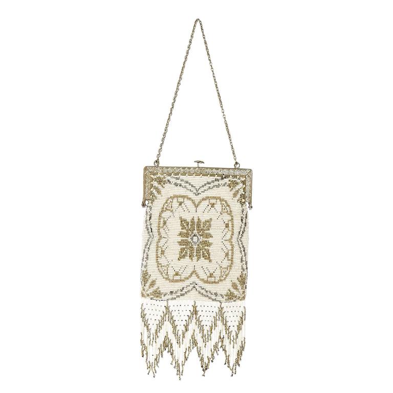 Download Ivory Whiting and Davis Vintage Beaded Clutch For Sale at 1stdibs