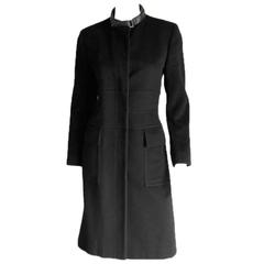 Free Shipping: Tom Ford Gucci FW 2001 Collection Black Wool Cashmere Coat! IT 44