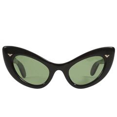 black cat eye sunglasses, circa 1950s 3
