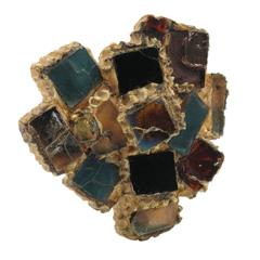 Line Vautrin Paris Geometric Talosel Brooch Pin Colorful Mirrors 6