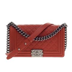 Chanel Boy Flap Quilted Caviar Old Medium