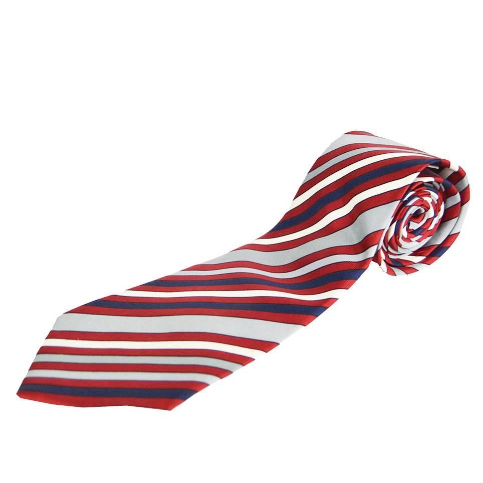 Givenchy Gentleman Men's Silk Satin Striped Tie, 1980s