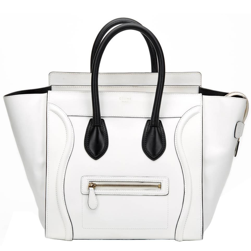 celine luggage white