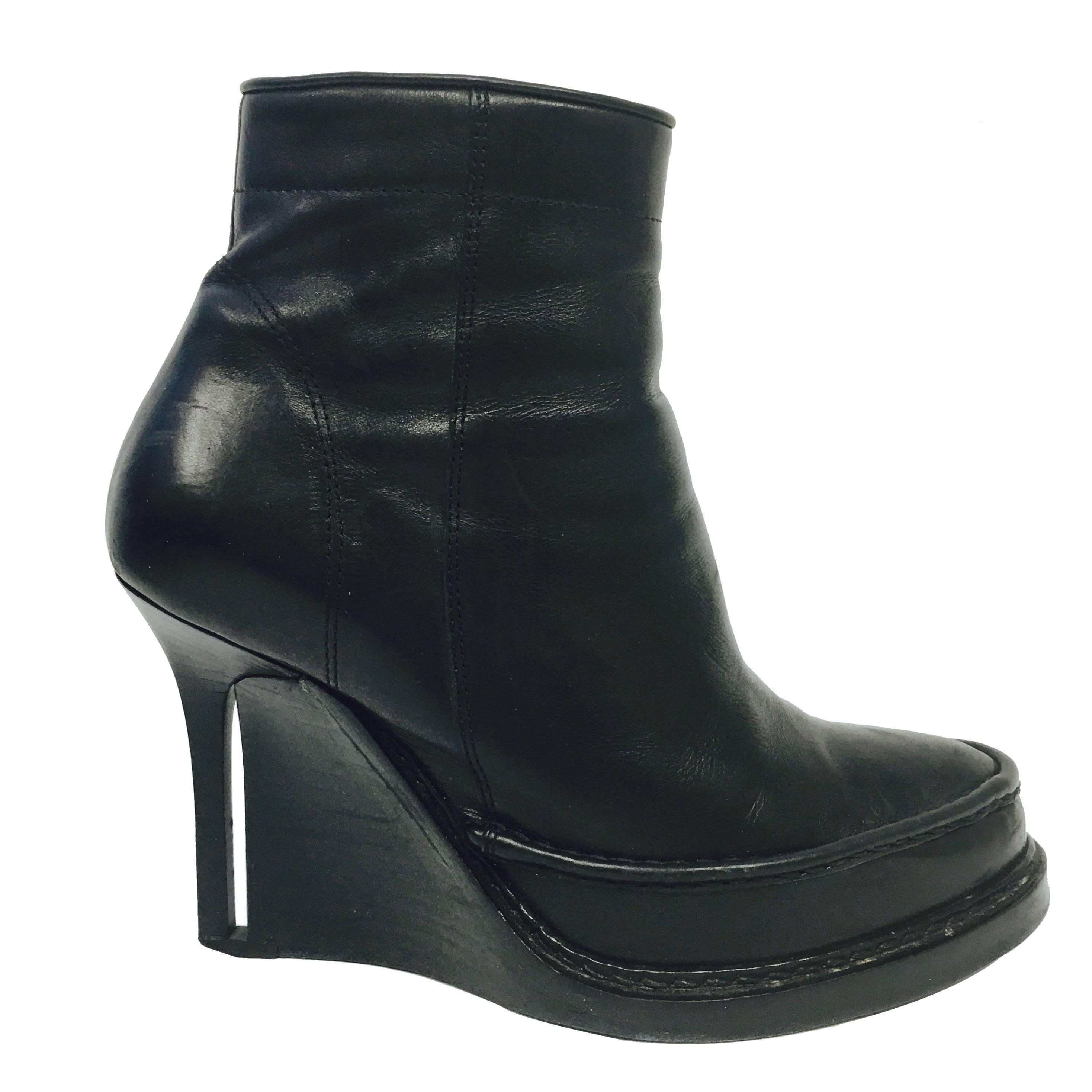Ann Demeulemeester Women's Black Wedge Ankle Boot 38