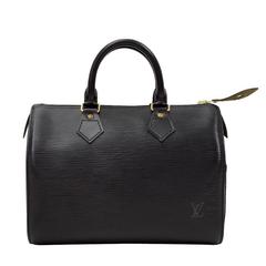Retro Louis Vuitton Speedy 25 Black Epi Leather City Hand Bag