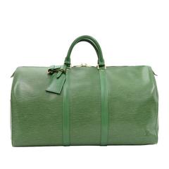 Retro Louis Vuitton Keepall 50 Green Epi Leather Travel Bag