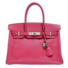 Hermès Horseshoe  Rose Shocking Chevre  30 cm Birkin Bag, PHW