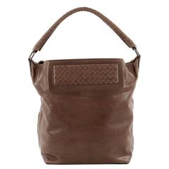Bottega Veneta Bucket Hobo Leather with Intrecciato Detail Large