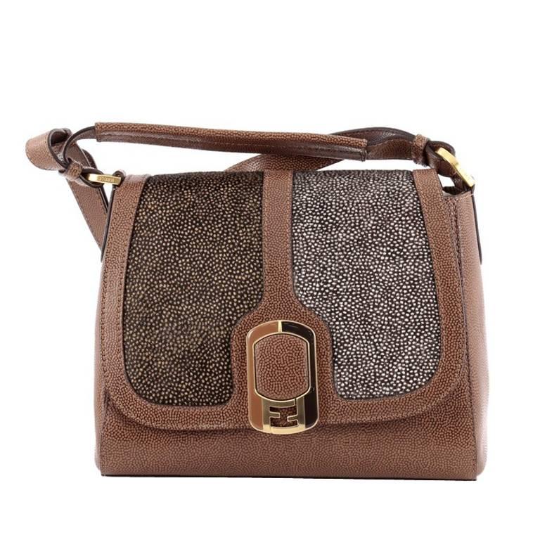 Fendi Anna Flap Bag Stingray and Leather