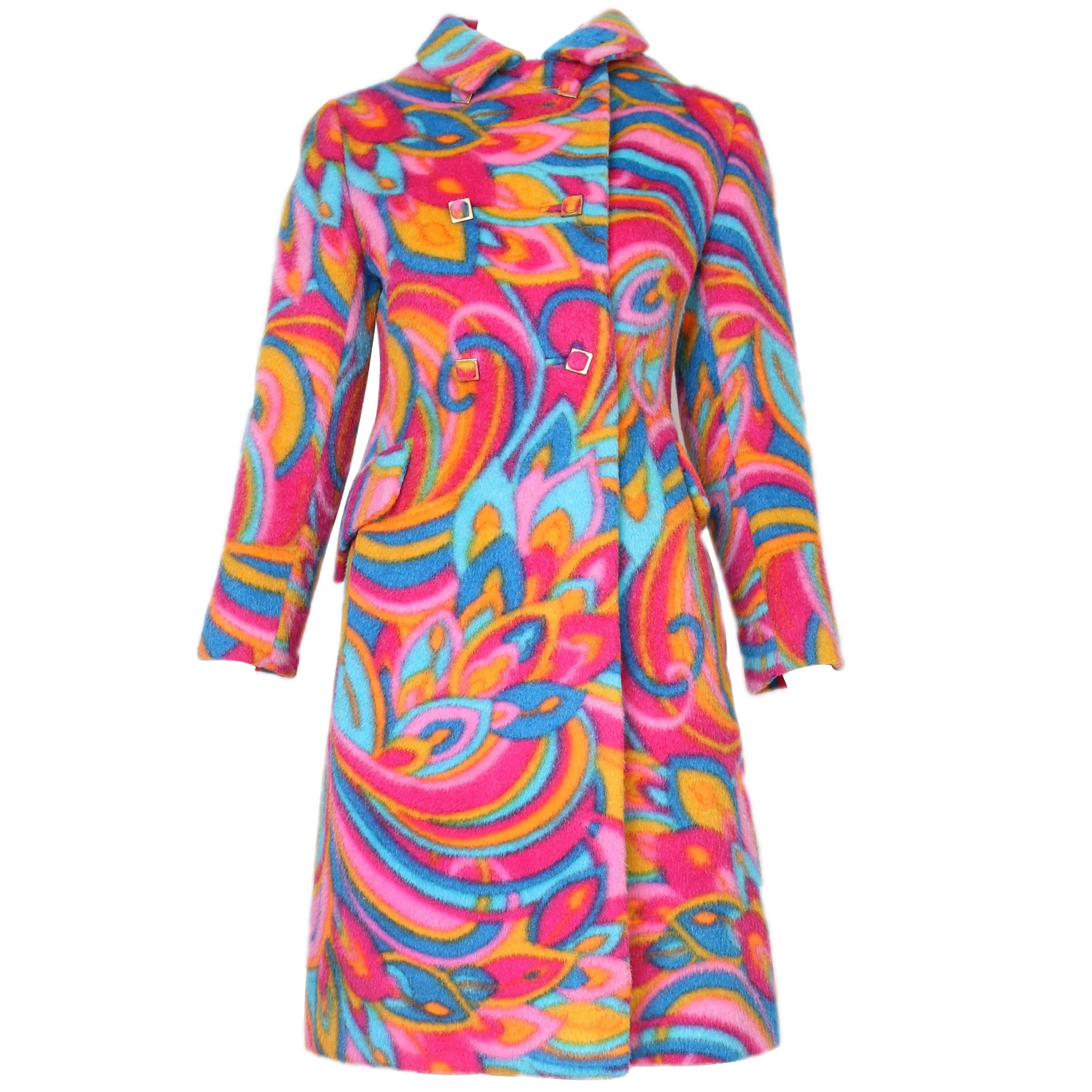 1960's Bill Blass Psychedelic Wool Double Breasted Coat at 1stDibs ...
