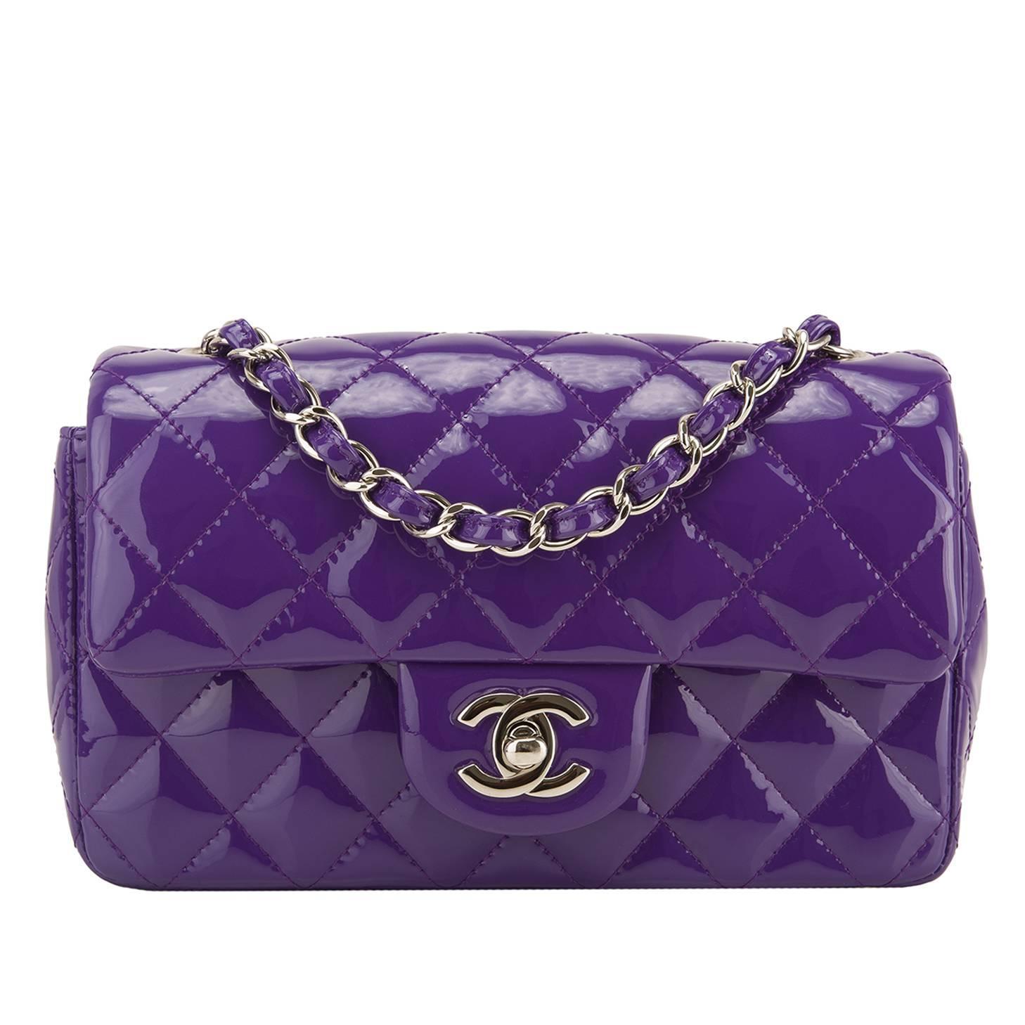 chanel mini flap purple