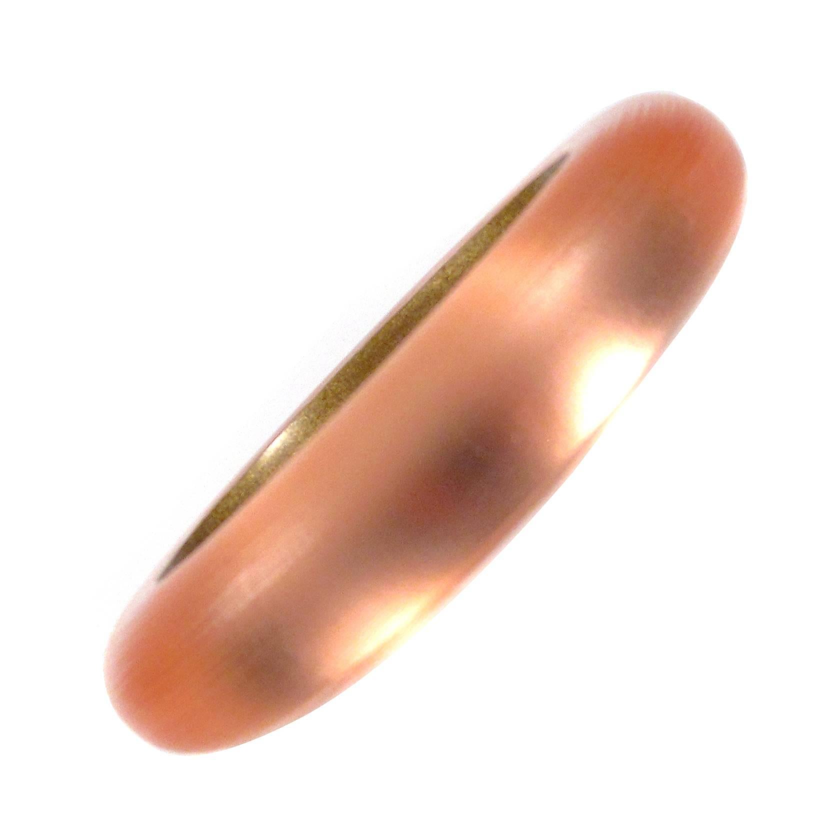 Alexis Bittar Bracelet - Pink Bangle Wide Thick Red Logo Gold For Sale