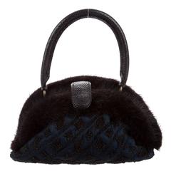 Louis Vuitton Limited Edition Monogram Beaded Fur Top Handle Satchel Evening Bag 4