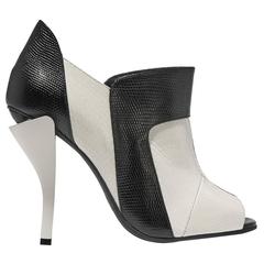 Fendi NEW & SOLD OUT Black Gray Colorblock Heels Ankle Boot Booties in Box