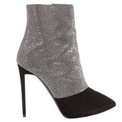 Giuseppe Zanotti NEW & SOLD OUT Black Suede Crystal High Heel Ankle Boot Booties