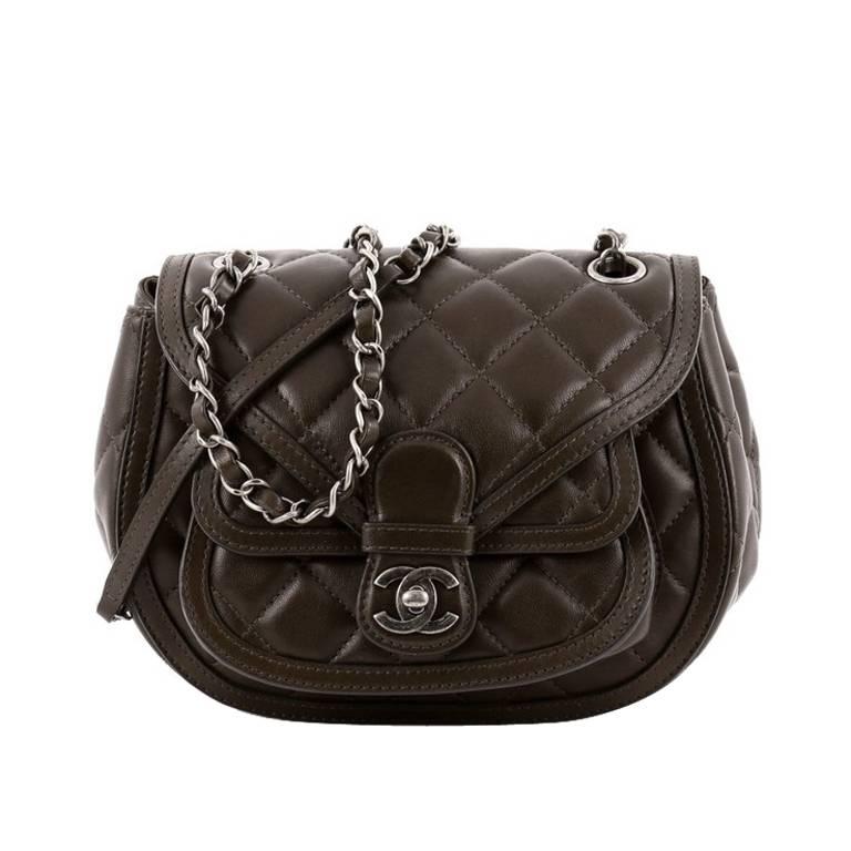 Chanel Saddle Bag Quilted Calfskin Small