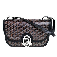 233 Goyard Black Leather Shoulder Bag with wallet- Ltd. Ed.