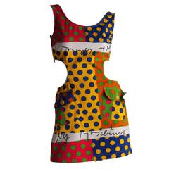 MOSCHINO Jeans Vintage Cotton Polka Dot 1990s Cut Out Dress 5
