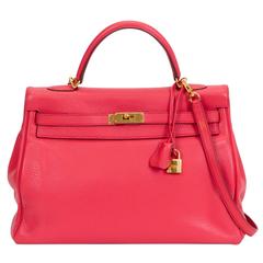 Hermès 35cm Rose Jaipur Kelly Bag 12