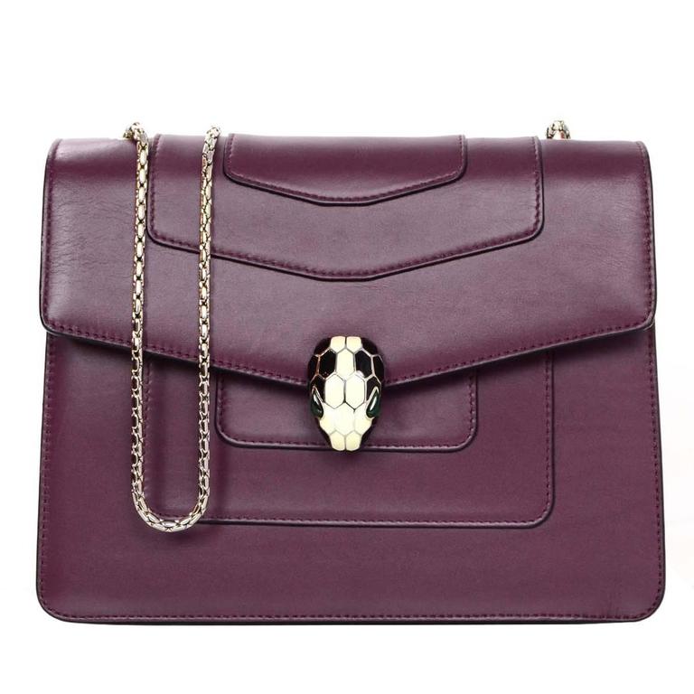 Bvlgari Bulgari Maroon Leather Serpenti Forever Flap Bag rt. 2 250