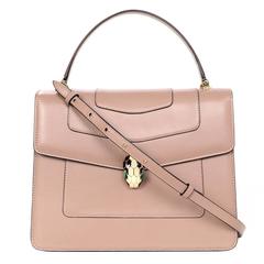 Bvlgari Taupe Leather Serpenti Forever Flap Cover Bag rt. $2, 800