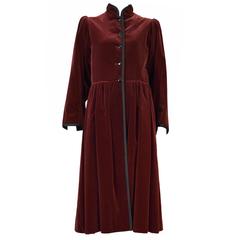 Yves Saint Laurent Burgundy Velvet Coat 3