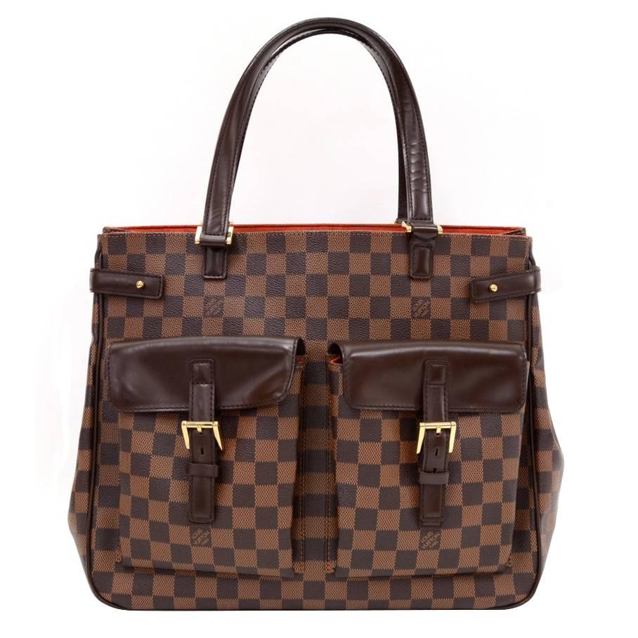 Louis Vuitton Uzes Ebene Damier Canvas Tote Hand Bag