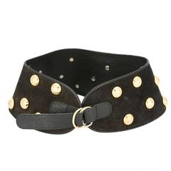 Yves Saint Laurent Black Suede Belt 7