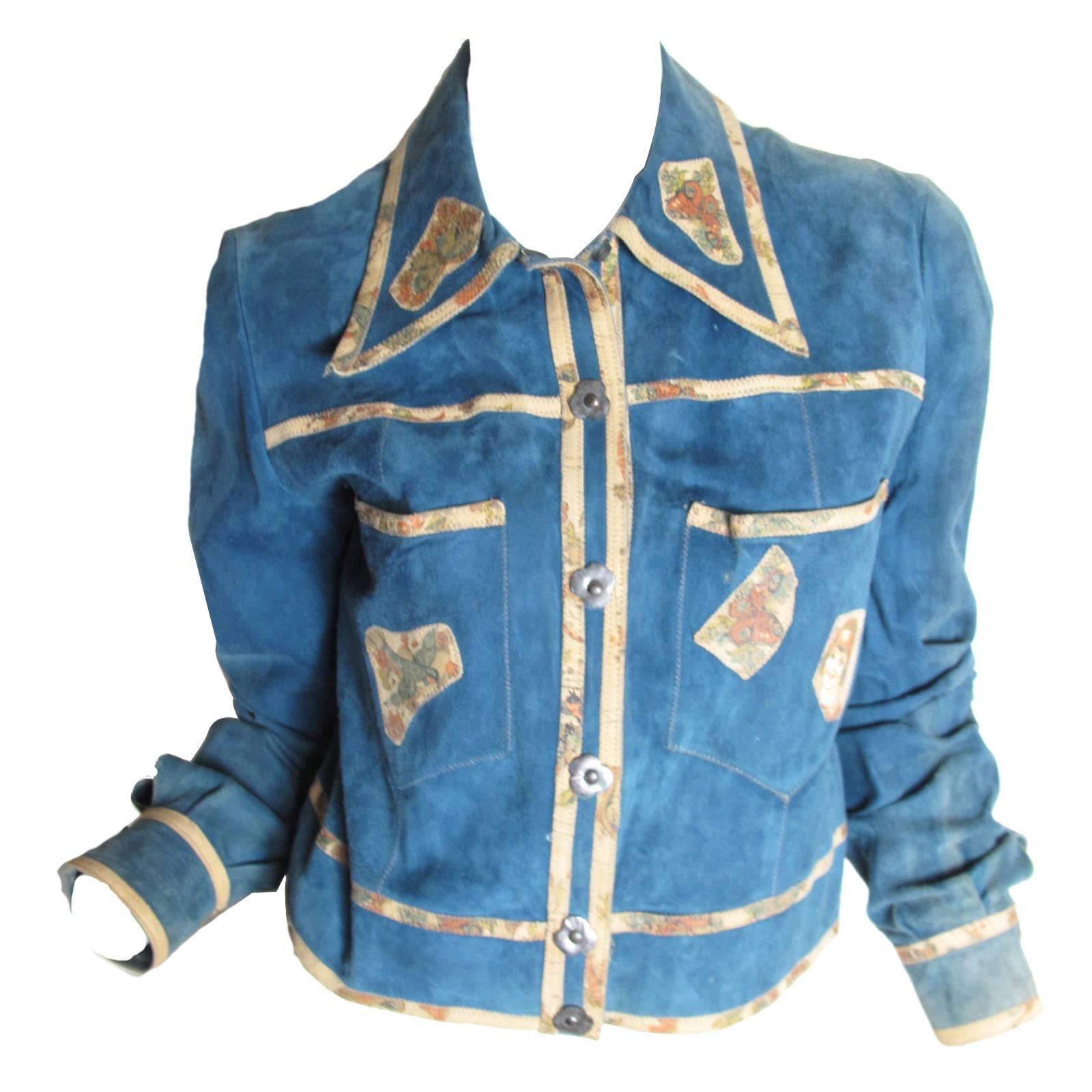 Roberto Cavalli Suede Patchwork Jacket, 1970s 