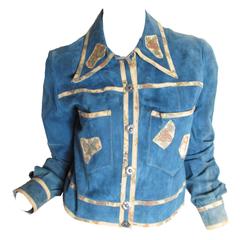 Roberto Cavalli Patchwork-Jacke aus Wildleder, 1970er Jahre