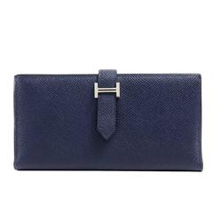 Hermès Blue Agate  Bearn Wallet in Epsom Leather