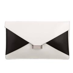 Celine Black White Colorblock Evening Envelope Clutch Flap Bag
