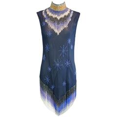 1998 S/S Runway Givenchy Couture by Alexander McQueen Sheer Fringe Beaded Dress 7