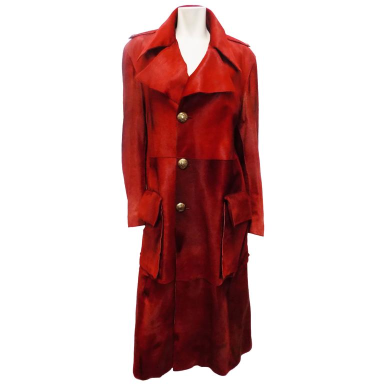 Roberto Cavalli Unisex Blood Red Pony Hair Coat One of A Kind SZ Large ...