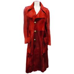 Roberto Cavalli Unisex  Blood Red Pony Hair Coat  One of A Kind  SZ Large