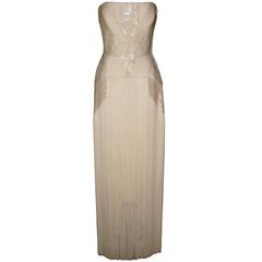 S/S 2011 Atelier Versace Runway Custom Made Fringe Gown Dress on Karen Elson 
