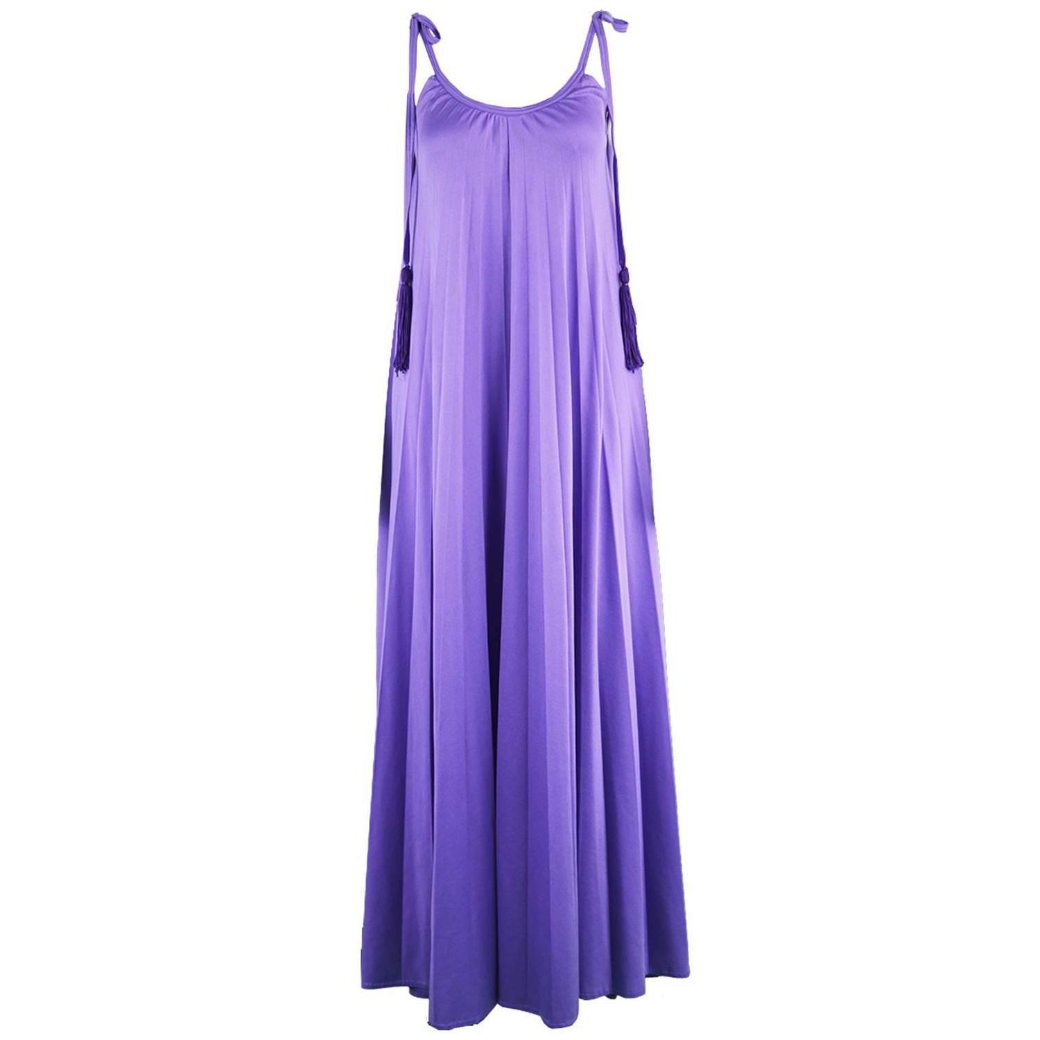 Frank Usher Purple Pleated Jersey Goddess Evening Gown, 1970s For Sale ...