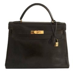 Hermès Kelly Brown Box Leather Bag 32cm