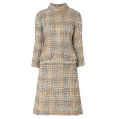 Dior blue & brown skirt suit, circa 1957